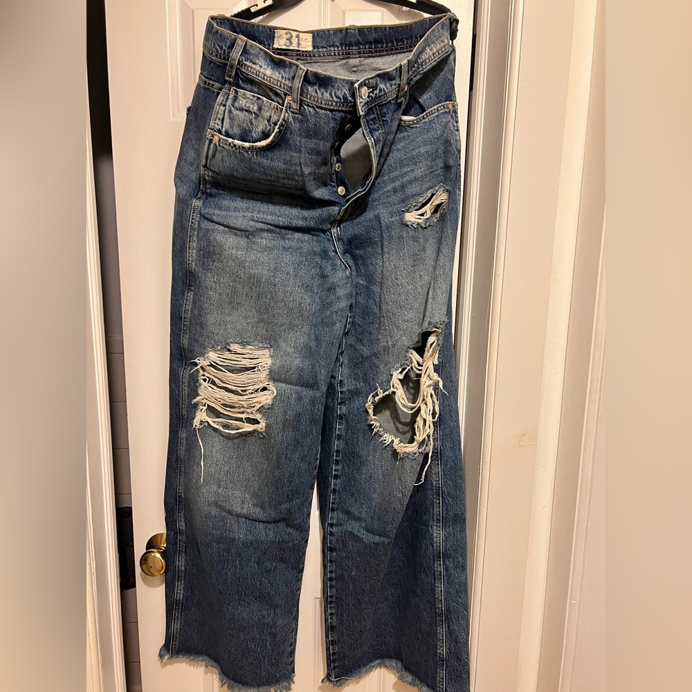 Free People Distressed Blue Women's Jeans